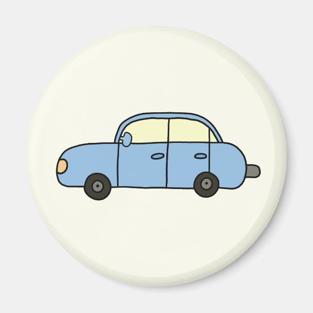 Blaues Cartoon-Auto Magnet (Vorne)