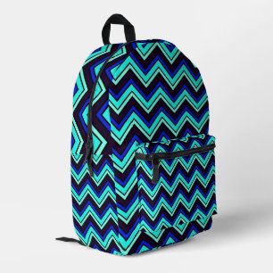 Blaues Chevron-Zickzack-Muster Bedruckter Rucksack