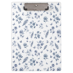 Blaues Chineseries-Muster Französische Toile de Jo Klemmbrett