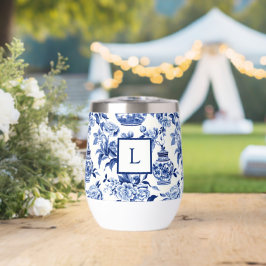 Blaues Chinoiserie-Monogramm