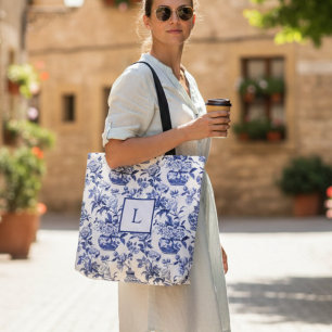 Blaues Chinoiserie-Monogramm