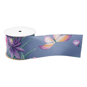 Blaues Chinoiserie-Satin-Band Satinband