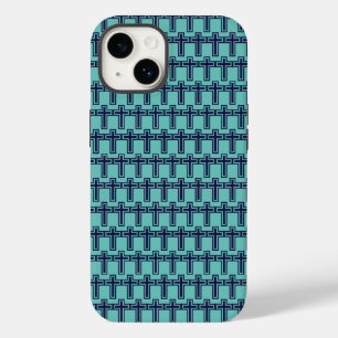 Blaues christliches Kreuz verschiedene Varianten Case-Mate iPhone 14 Hülle