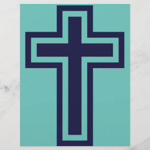 Blaues christliches Kreuz verschiedene Varianten Flyer