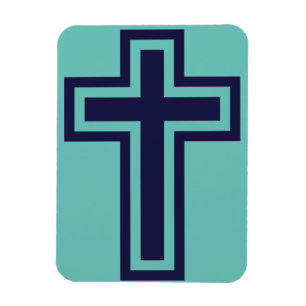 Blaues christliches Kreuz verschiedene Varianten Magnet