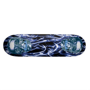 Blaues Chrom-Schädel-Skateboard Skateboard