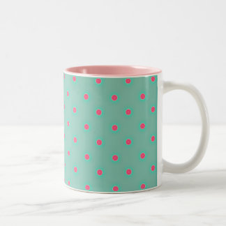 Blaues Curaçao und rosa mittleres Tupfen-Muster Zweifarbige Tasse