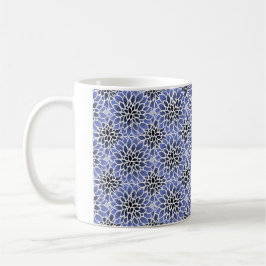 Blaues Dahlia-Blumenmuster Kaffeetasse