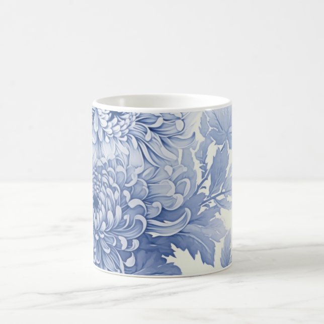Blaues Dahlia-Toilmuster Kaffeetasse (Mittel)