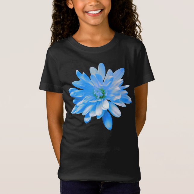 Blaues Daisy, Retro-Foto T-Shirt (Vorderseite)