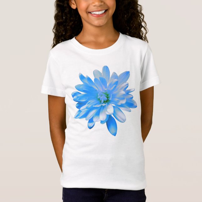 Blaues Daisy, Retro-Foto T-Shirt (Vorderseite)