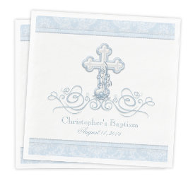 Blaues Damaskus-Kreuz-Taufgemeinschaft Napkins Serviette