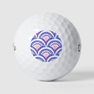 Blaues Damastmuster Golfball