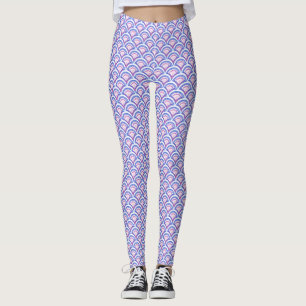 Blaues Damastmuster Leggings