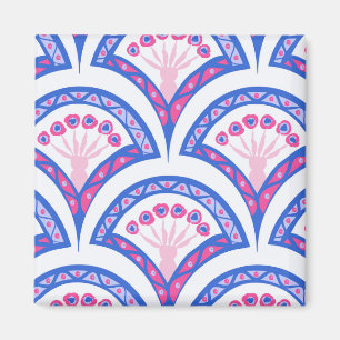 Blaues Damastmuster Magnet