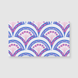 Blaues Damastmuster Magnetkarte