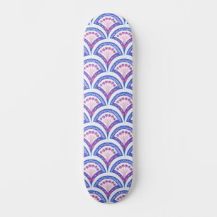 Blaues Damastmuster Skateboard