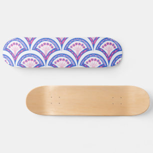 Blaues Damastmuster Skateboard