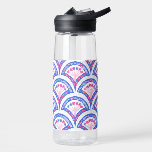 Blaues Damastmuster Trinkflasche