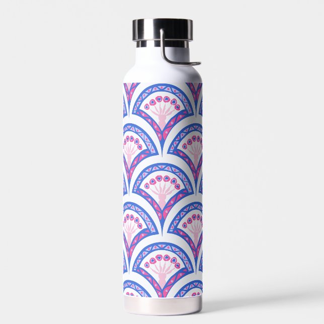 Blaues Damastmuster Trinkflasche (Links)