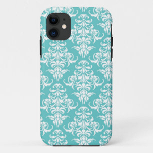 Blaues Damastmuster Vintager girly Chicleuchter Case-Mate iPhone Hülle