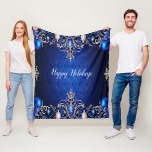 Blaues Dekorationsvlies Fleecedecke