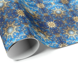 Blaues dekoratives Feiertags-Geschenkpapier Geschenkpapier