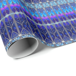 Blaues dekoratives Feiertags-Geschenkpapier Geschenkpapier