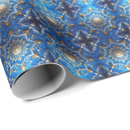 Blaues dekoratives Feiertags-Geschenkpapier Geschenkpapier