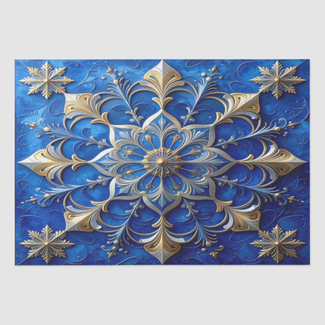 Blaues dekoratives Feiertags-Tissue-Papier Seidenpapier (Vorderseite)