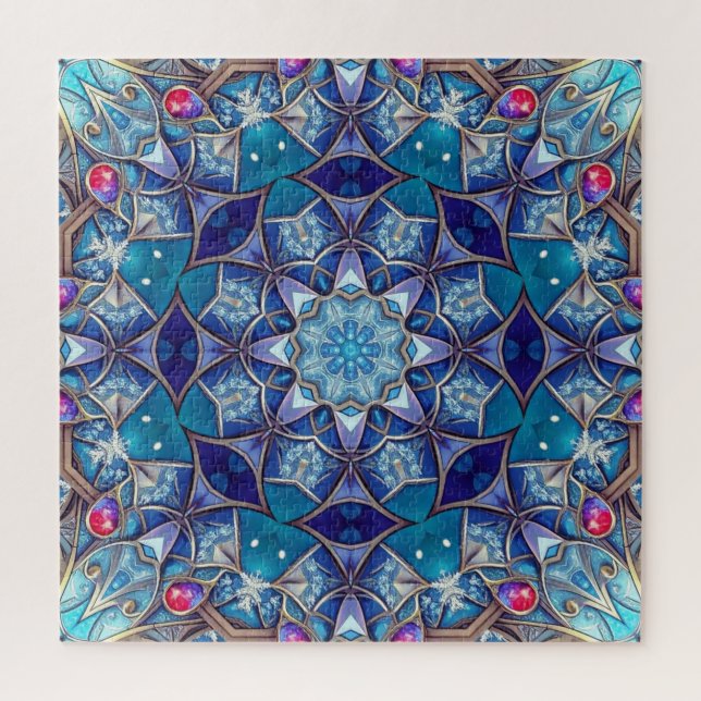 Blaues dekoratives Puzzle (Vertikal)