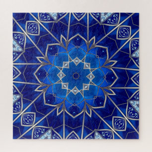 Blaues Dekoratives Puzzle