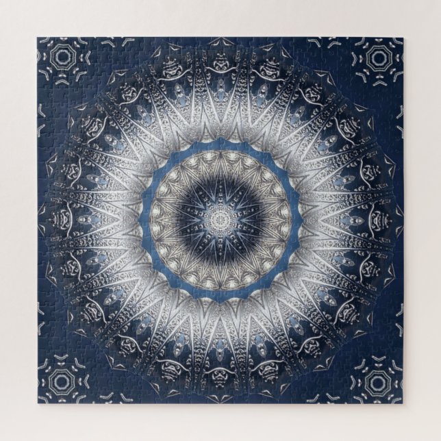 Blaues Dekoratives Puzzle (Vertikal)