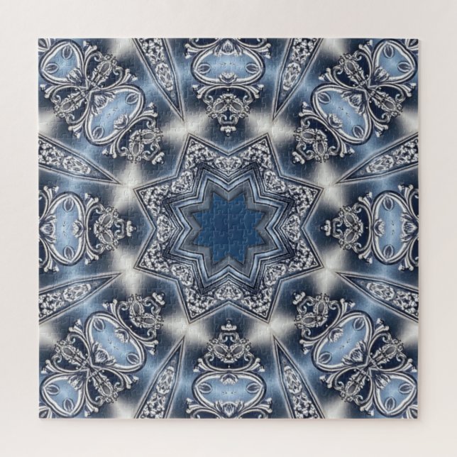Blaues Dekoratives Puzzle (Vertikal)