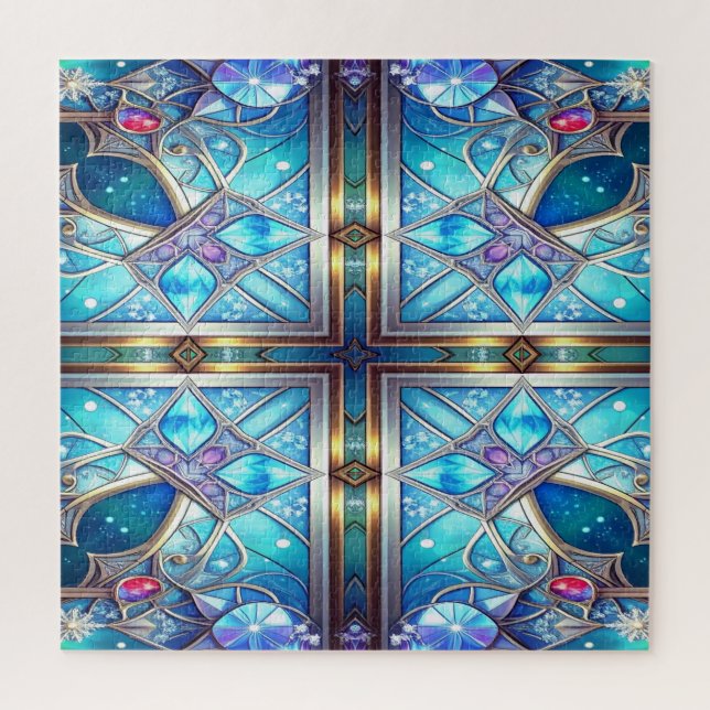 Blaues Dekoratives Puzzle (Vertikal)