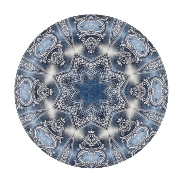 Blaues Dekoratives Schneidbrett Schneidebrett (Vorderseite)