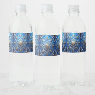 Blaues Dekoratives Weihnachtsfest Wasserflaschenetikett