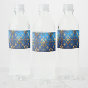 Blaues Dekoratives Weihnachtsfest Wasserflaschenetikett