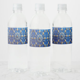 Blaues Dekoratives Weihnachtsfest Wasserflaschenetikett