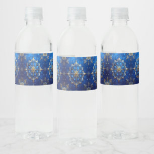 Blaues Dekoratives Weihnachtsfest Wasserflaschenetikett