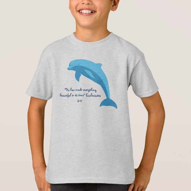 Blaues Delphin-Design mit dem Bibelverse Ecclesias T-Shirt (Vorderseite)