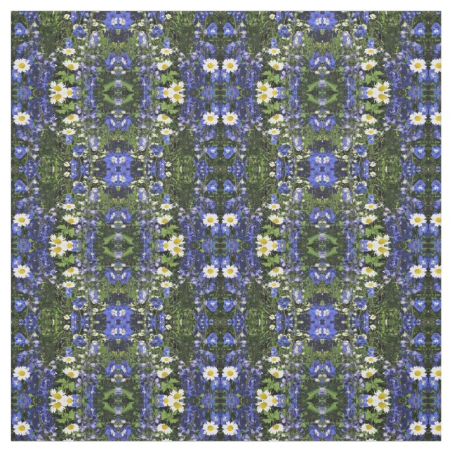 Blaues Delphinium im Garten Stoff (Muster)