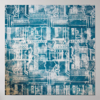 Blaues Derby-Muster Poster