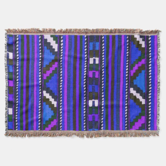Blaues Design des nativen Amerikanischen Ureinwohn Decke (Vorderseite)