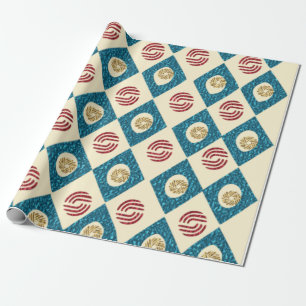 Blaues Diamant-Abstraktes Geschenkpapier