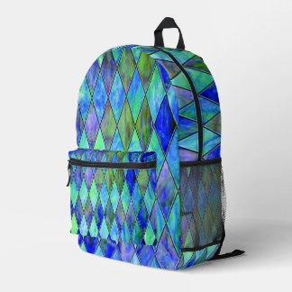 Blaues Diamantdesign Bedruckter Rucksack