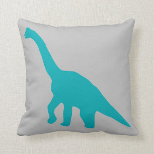 Blaues Dinosaurierkissen hellgrau Kissen