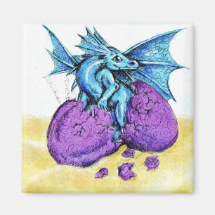 Blaues Drache-Ausbrüten Magnet