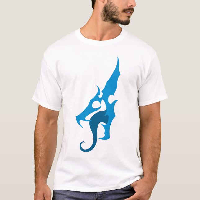 Blaues Drache-Logo-T-Shirt T-Shirt (Vorderseite)