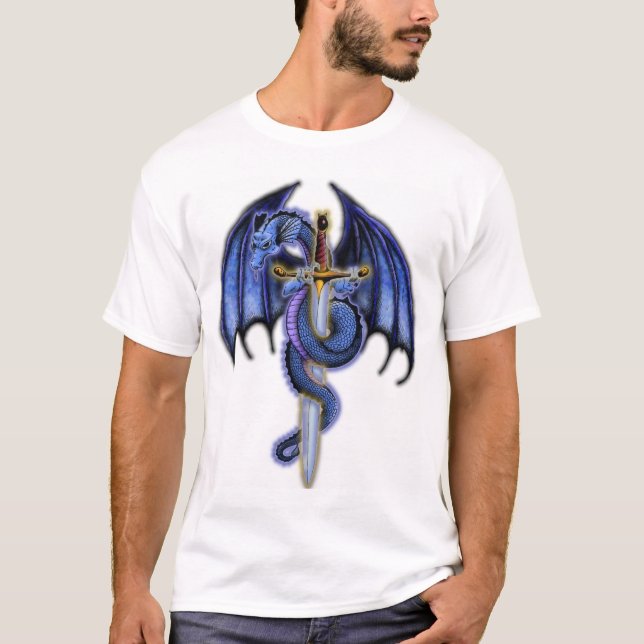 Blaues Drache-Shirt T-Shirt (Vorderseite)